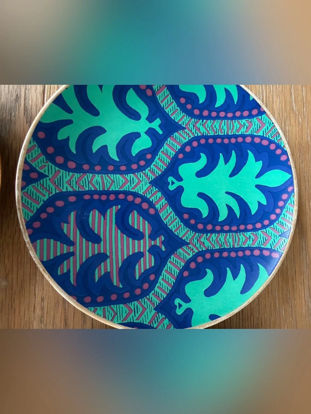 Tracy Reese decorative 7” Patterned Ceramic Plate Set of 4- Assorted